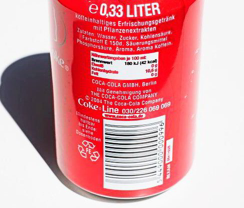 Barcode on a drink can